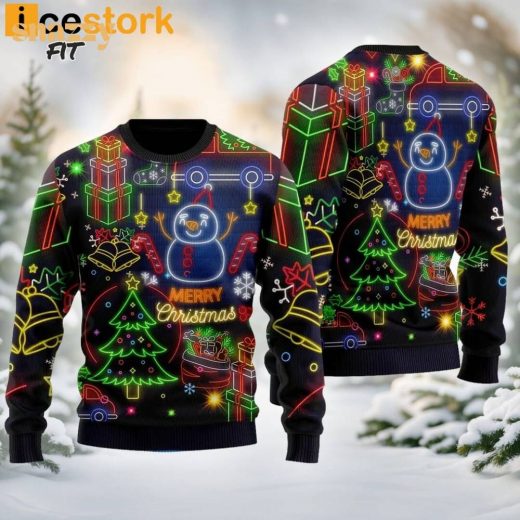 Christmas Bright Neon Lighting Ugly Sweater