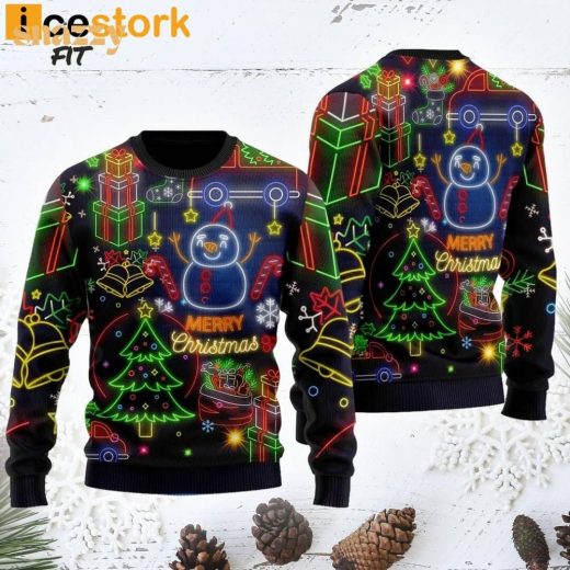 Christmas Bright Neon Lighting Ugly Sweater