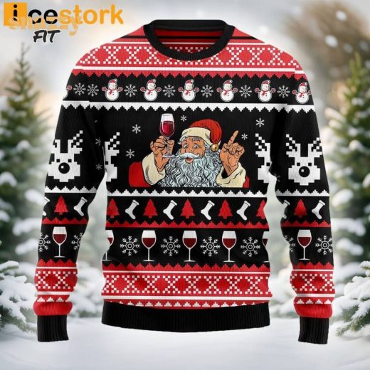 Dear Santa Just Bring Wine Ugly Christmas Sweater