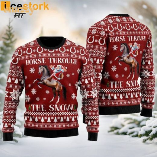 Horse Through The Snow Ugly Christmas Sweater