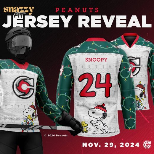 Cincinnati Cyclones 2024 Peanuts Themed Jersey