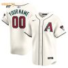 Men’S Arizona Diamondbacks Nike Cream Throwback Cooperstown Collection Limited Jersey Custom