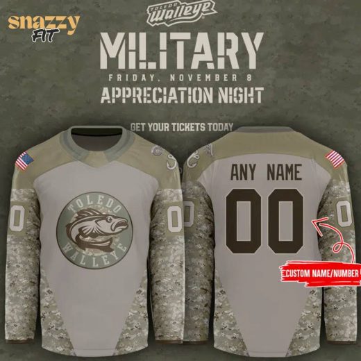 Toledo Walleye 2024 Military Appreciation Night Custom Jersey