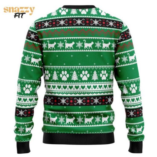 Meowy Black Cat Ugly Christmas Sweater