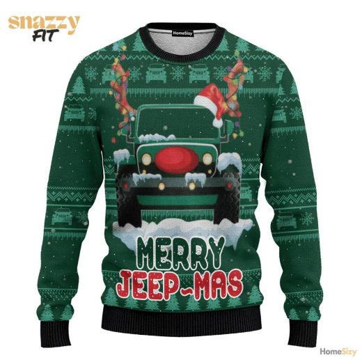 Merry Jeep Mas Limited Edition Ugly Sweater For 2024 Christmas