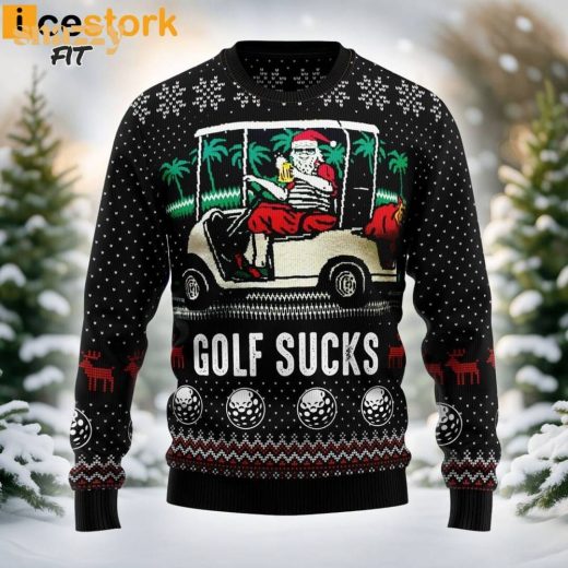 Santa Claus Golf Sucks Ugly Christmas Sweater