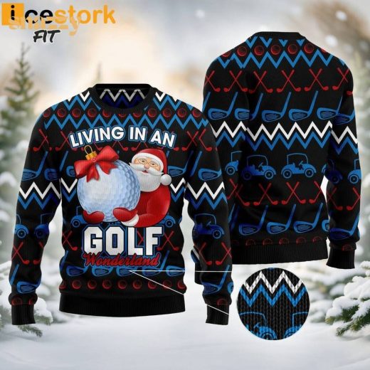 Santa Clause Golf Wonderland Funny Ugly Sweater