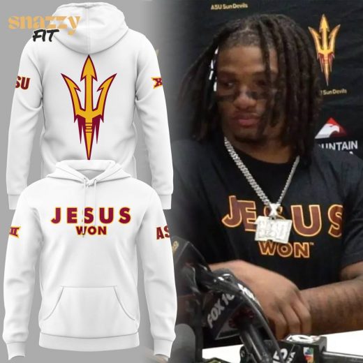 Arizona State Sun Devils “JESUS WON” 2024 White Hoodie – Limited Edition