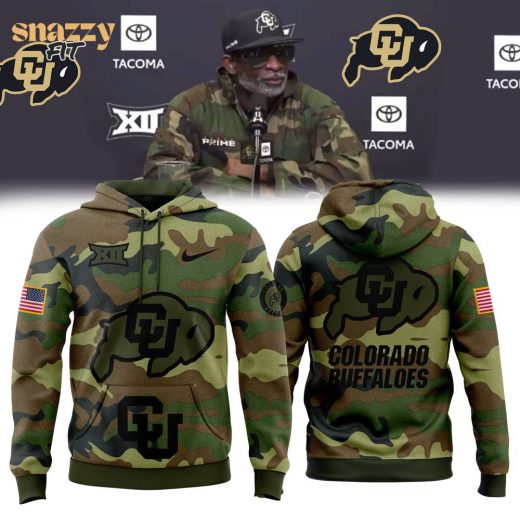 Colorado Buffaloes Football Camo 2024 Salute to Service Club Hoodie – Limited Edition