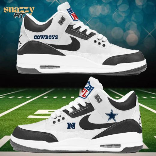 Dallas Cowboys Custom Name Air Jordan 3 Limited White Black Edition