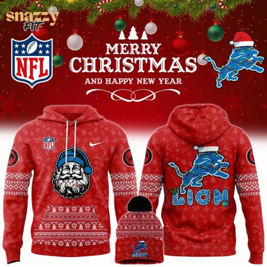 Detroit Lions 2024 Merry Christmas Premium Hoodie with Bobble Hat – Limited Edition