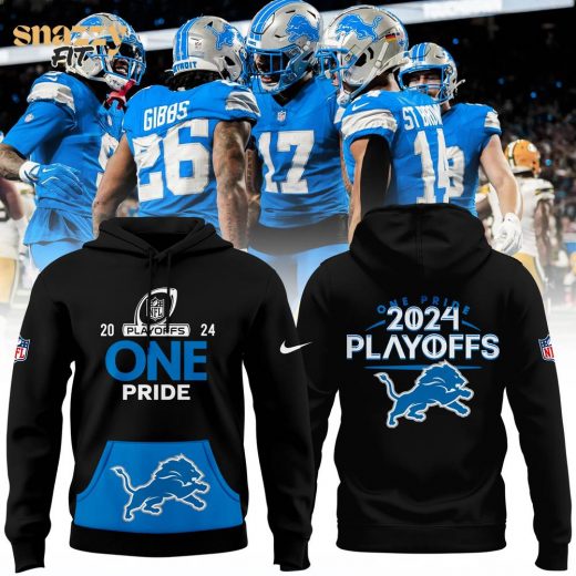 Detroit Lions 2024 Playoff Black Hoodie – Special Edition