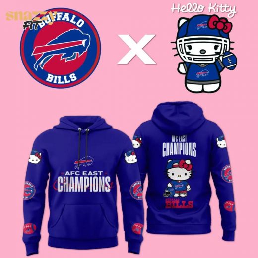 Hello Kitty x Buffalo Bills 2024 AFC Champions Collection Hoodie – Limited Edition