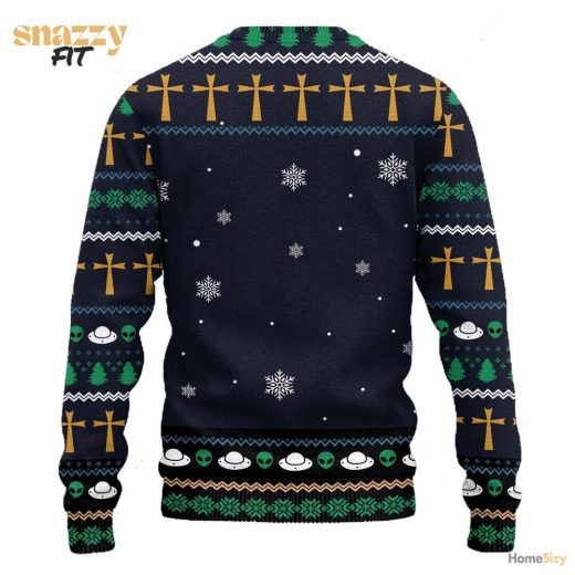 Jesus Nativity With Ufo Star Ugly Sweater 2024 Christmas