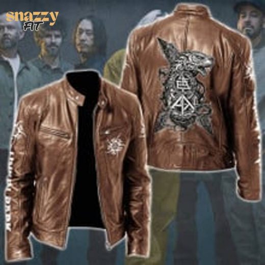 LINKIN PARK Gold Leather Bomber Jacket (Exclusive Edition)