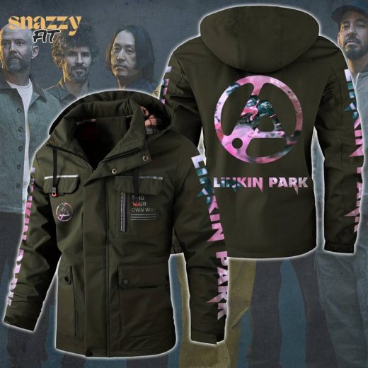 LINKIN PARK Grey & Pink Windbreaker Hooded Jacket (Limited Edition)