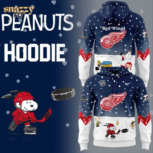 Limited Edition Detroit Red Wings Peanuts & Snoopy Night Hoodie – 2024 Special Collection