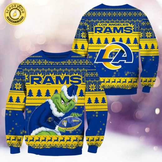 Los Angeles Rams Christmas Grinch Knitted Sweater – Stylish Fan Sweater