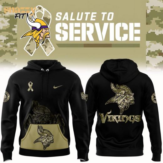 Men’s Nike Black Minnesota Vikings 2024 Salute to Service Fleece Pullover Hoodie