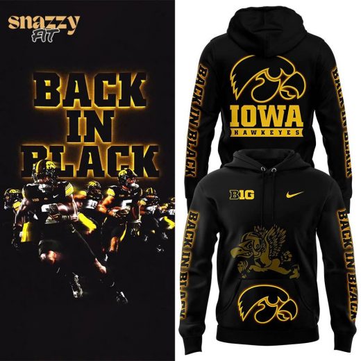 Men’s Nike Iowa Hawkeye 2024 Back in Black Football Hoodie – Premium Edition