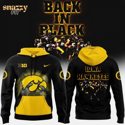 Men’s Nike Iowa Hawkeye Football 2024 Back in Black Hoodie