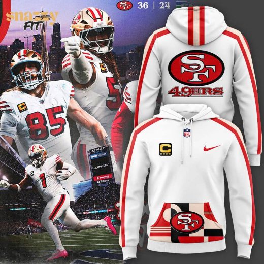 Men’s Red San Francisco 49ers Throwback Hoodie White Edition