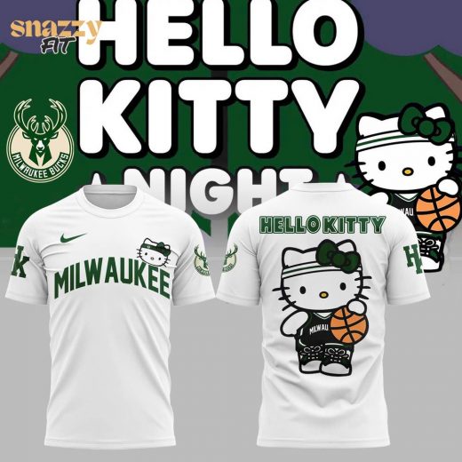 Milwaukee Bucks x Hello Kitty 2024 White T-shirt – Special Edition Apparel