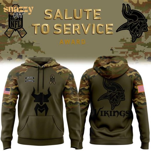 Minnesota Vikings Camo 2024 Salute to Service Fleece Hoodie – Limited Edition