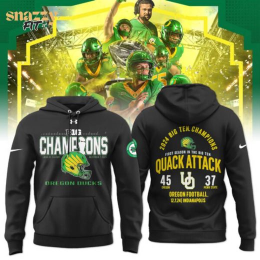 Oregon Ducks Nike Hoodie – 2024 Big Ten Conference Champions (Black Edition)