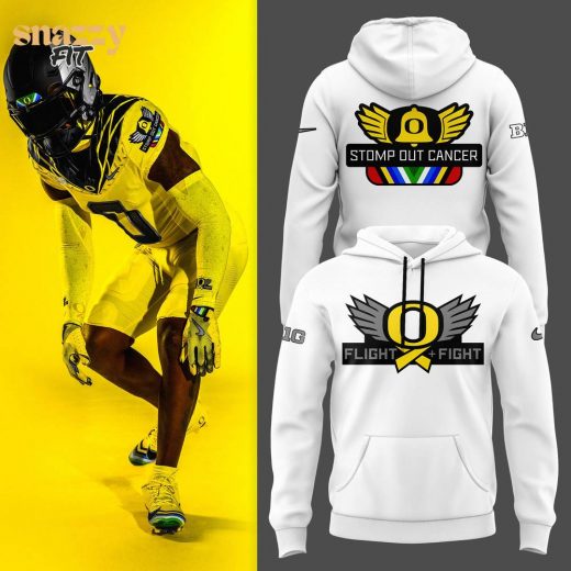 Oregon Ducks Stomp Out Cancer Fight Heroes Hoodie – White