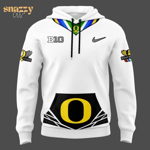 Oregon Ducks Stomp Out Cancer Heroes Hoodie – White