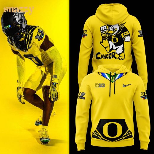 Oregon Ducks Stomp Out Cancer Heroes Hoodie – Yellow