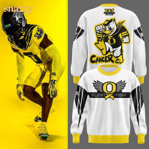 Oregon Ducks Stomp Out Cancer Heroes Sweater Shirt – White Edition