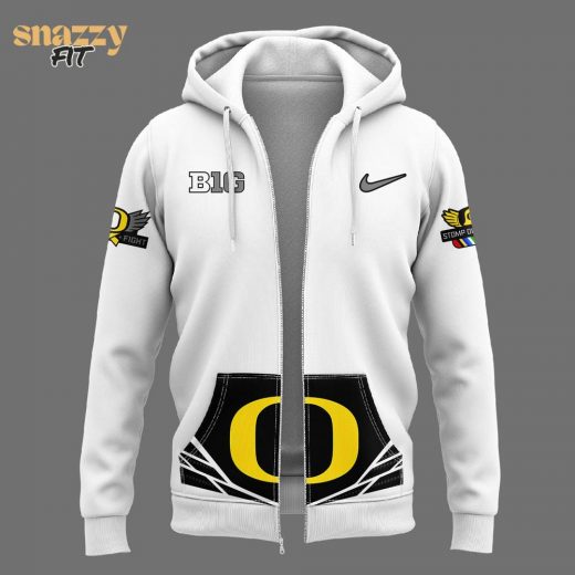 Oregon Ducks Stomp Out Cancer Heroes Zip Hoodie – White