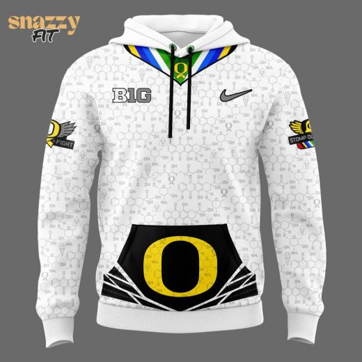 Oregon Ducks Stomp Out Cancer Limited Hoodie – White