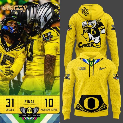 Oregon Ducks Stomp Out Cancer Limited Hoodie – Yellow