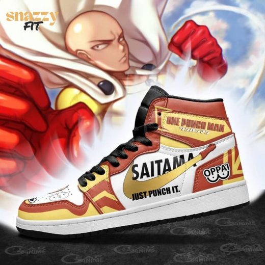 Saitama Jordan 1 Sneakers Anime Just Punch It