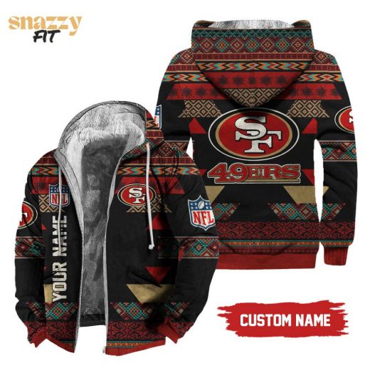 San Francisco 49ers Vintage Native American Personalized Fleece Zip Hoodie