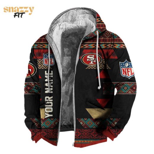 San Francisco 49ers Vintage Native American Personalized Fleece Zip Hoodie