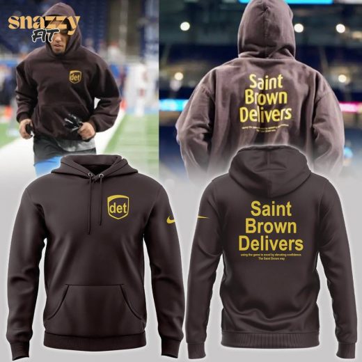 Special Edition New Saint Brown Delivers Detroit Lions Hoodie – NFL Christmas Collection