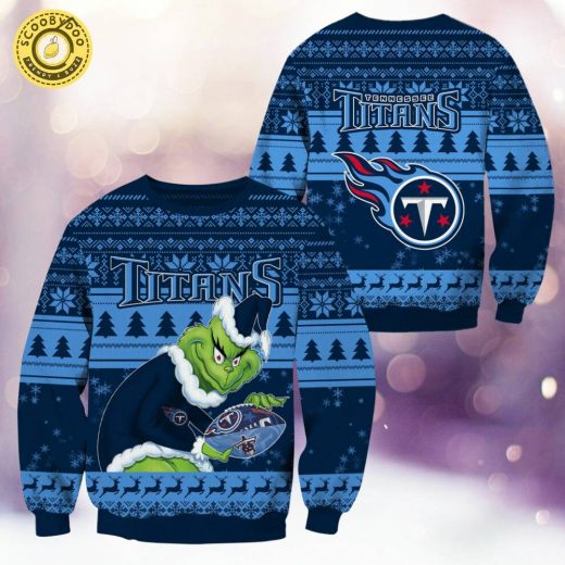 Tennessee Titans Christmas Grinch Knitted Sweater – Celebrate the Season in Style