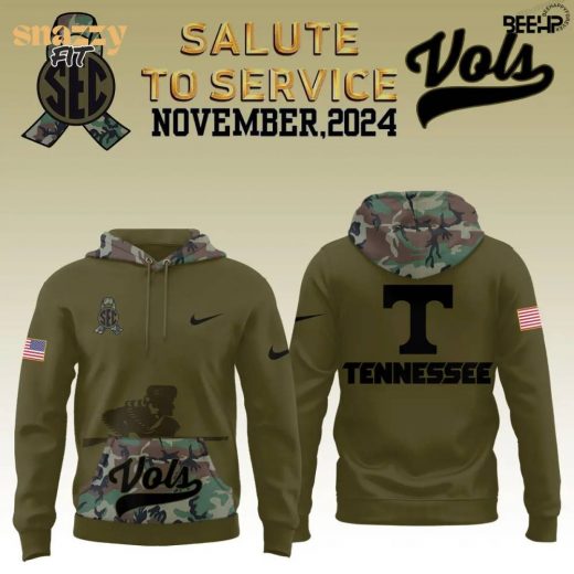 Tennessee Volunteers Camo 2024 Salute to Service Hoodie – Camouflage Design