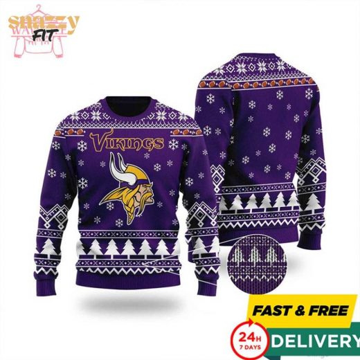 Vikings Football Ugly Christmas Sweater – Minnesota NFL Holiday Edition