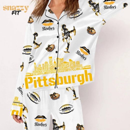 Women Steelers Pittsburgh Football Era Tour Art Print Pajama Set