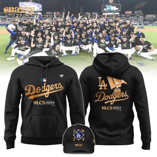 Los Angeles Dodgers Black 2024 National League Division Champions Locker Room Pullover Gold Hoodie