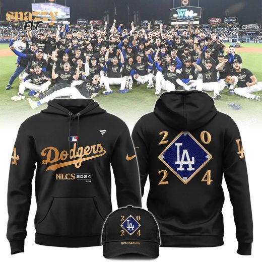 Los Angeles Dodgers Black 2024 National League Division Champions Locker Room Pullover Hoodie