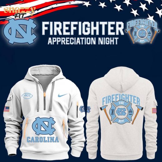 North Carolina Tar Heels Firefighter Appreciation Night Premium Quarter Zip Hoodie