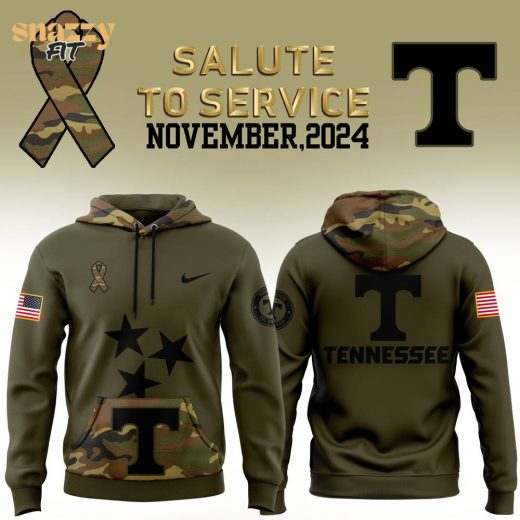 Tennessee Football Nike Camo 2024 Salute to Service Club Fleece Pullover Hoodie