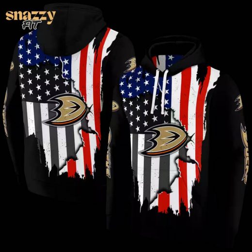 Anaheim Ducks American Pride Black Hoodie