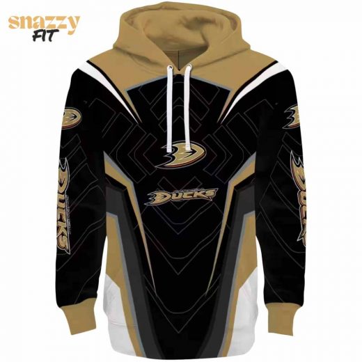 Anaheim Ducks Futuristic Pattern Gold Black Hoodie